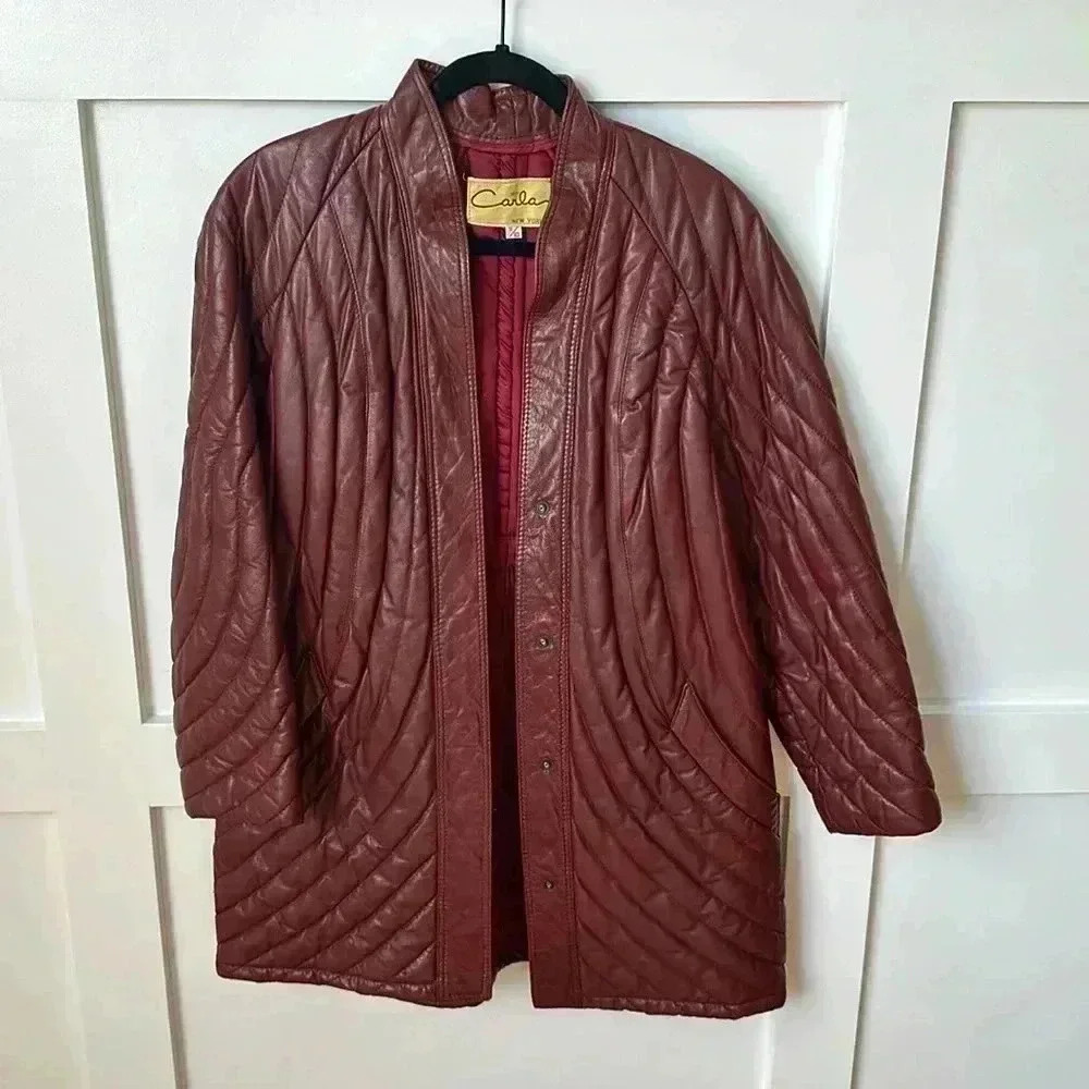 Vintage red leather jacket